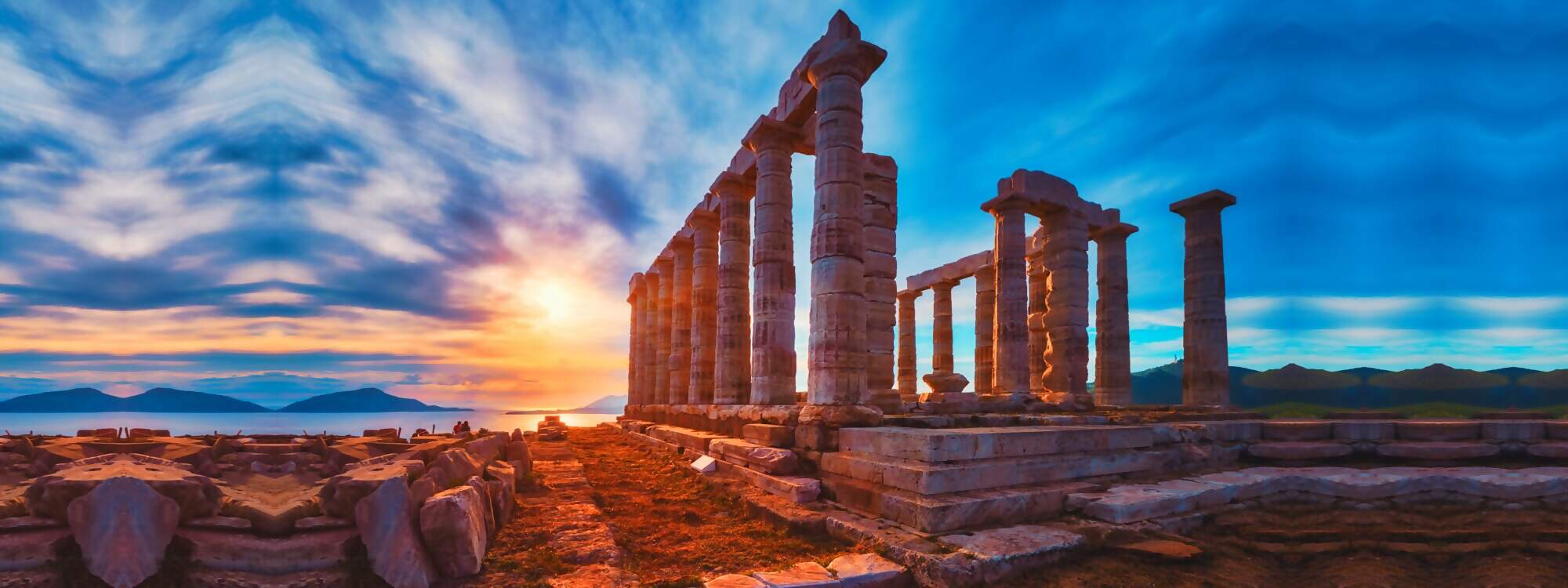 Poseidon Tempelruinen auf Kap Sounio in Griechenland